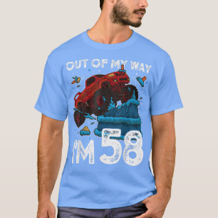Camiseta 58th Birthday Boy Monster Truck Out Of My Way I'm 