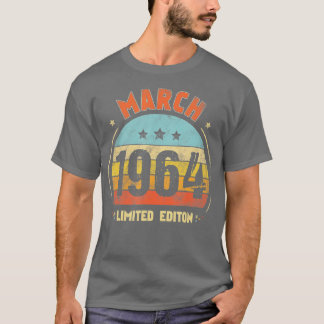 Camiseta 59.º cumpleaños increíble desde marzo de 1964 Retr