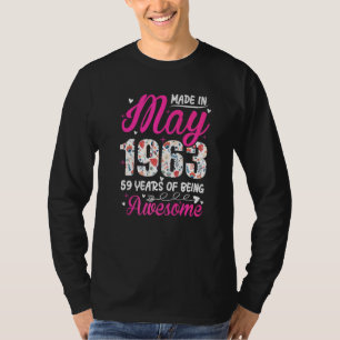 Camiseta 59.º cumpleaños increíble desde mayo de 1963