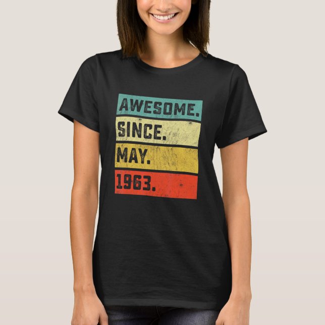 Camiseta 59.º cumpleaños increíble desde mayo de 1963 59 añ (Anverso)
