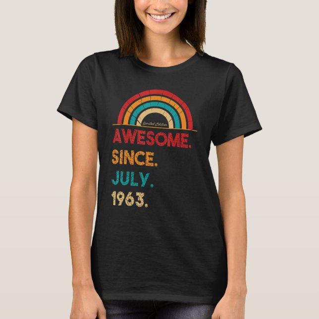 Camiseta 59 años asombroso desde julio de 1963 59º cumpleañ (Anverso)