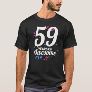 Camiseta 59 Años De Fiesta De Edad De Nacimiento De Un Año 