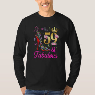 Camiseta 59 y fabulosas mariposas de 59 años de edad 59 de 
