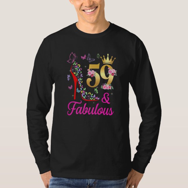 Camiseta 59 y fabulosas mariposas de 59 años de edad 59 de  (Anverso)