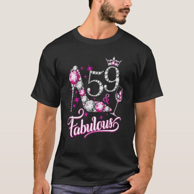 Camiseta 59 Y Fabuloso Feliz 59º Aniversario Girly Hi (Anverso)