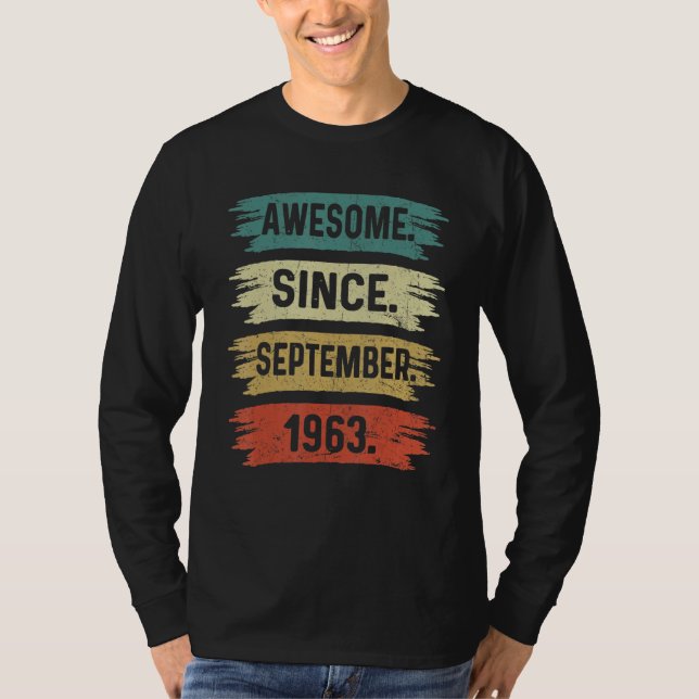 Camiseta 59 Years Old  Awesome Since September 1963 59th (Anverso)