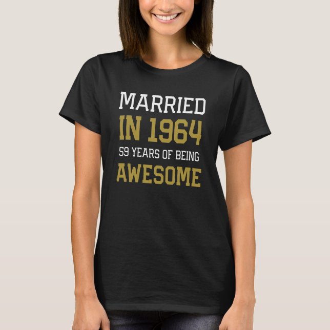 Camiseta 59th Anniversary for Men Married In 1964 Couples H (Anverso)