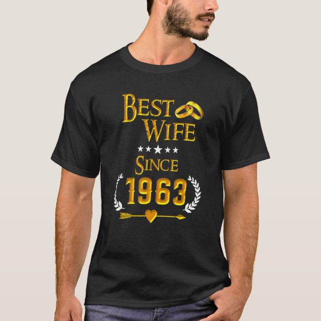 Camiseta 59th Wedding Anniversary Best Wife Since 1963 (Anverso)