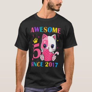 Camiseta 5.ª Chica de cumpleaños de 5 años asombrosa desde 