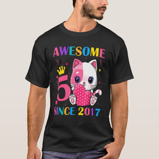 Camiseta 5.ª Chica de cumpleaños de 5 años asombrosa desde  (Anverso)