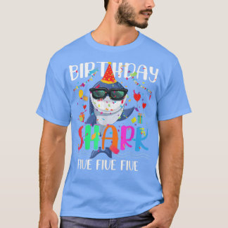 Camiseta 5.ª familia de cumpleaños Tiburones niños cinco ci