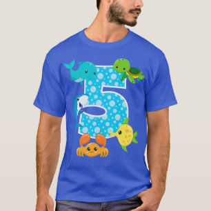 Camiseta 5.ª Fiesta de Cumpleaños Acuario de Pescado de 5 A