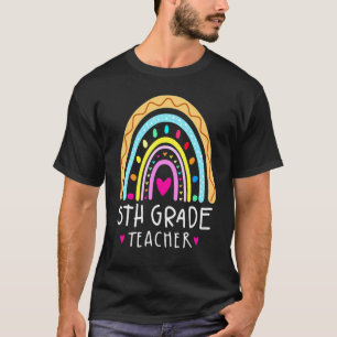 Camiseta 5.ª Maestra Leopardo Arcoiris Primer Día De Sch