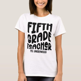 Camiseta 5.ª Maestra Personalizado Blanco Simple