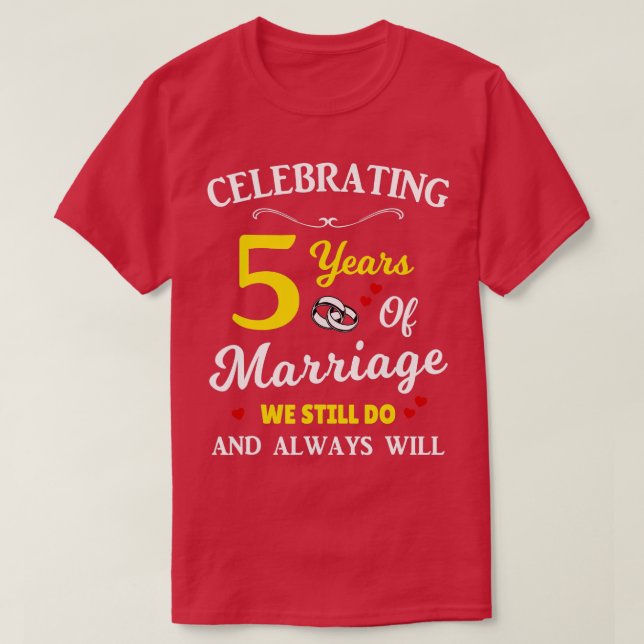 Camiseta 5.º Aniversario Boda (Diseño del anverso)
