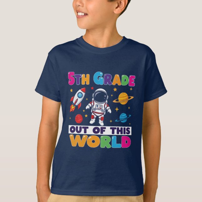 Camiseta 5.º astronauta escolar (Anverso)