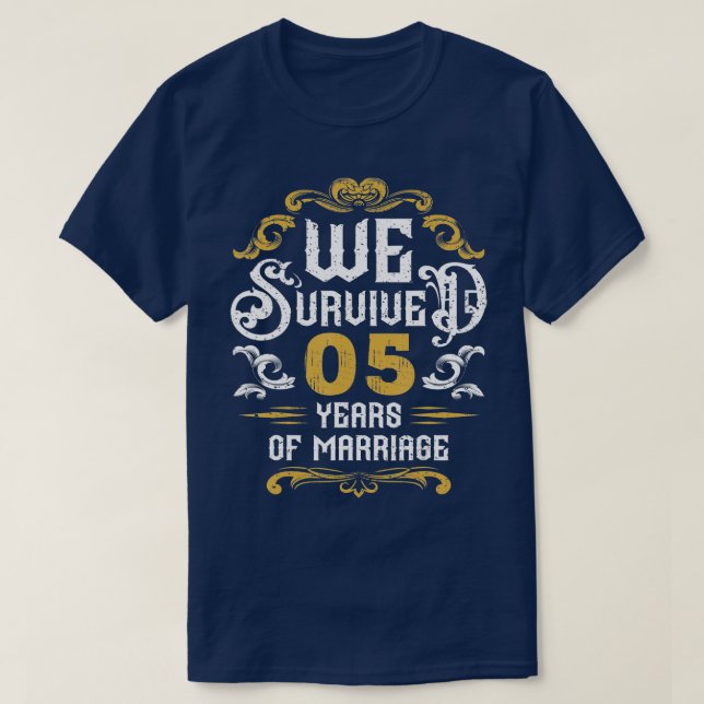 Camiseta 5.º Boda Aniversario Parejas Esposa Esposa 5 Sí (Diseño del anverso)
