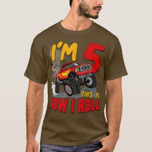 Camiseta 5.º Camión Monstruo Birtdhay T de 5 años