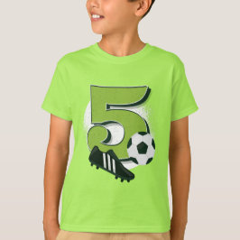 Camiseta 5.º Chica de cumpleaños ama el fútbol verde