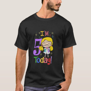 Camiseta 5.º Chica de cumpleaños Fiesta científico Stem Kid