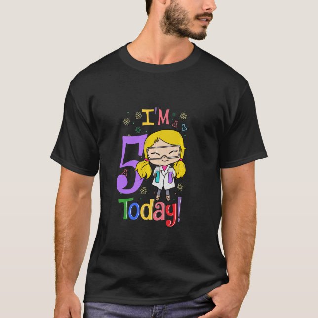 Camiseta 5.º Chica de cumpleaños Fiesta científico Stem Kid (Anverso)
