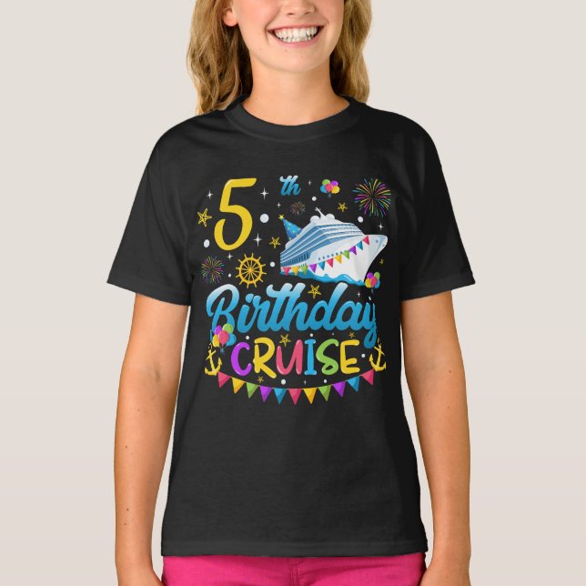 Camiseta 5.º Chica de Fiesta en crucero de cumpleaños (Anverso)