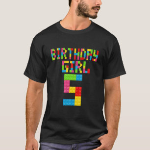 Camiseta 5.º Cumpleaños 5 Años De Edad Chica Bloques Bric