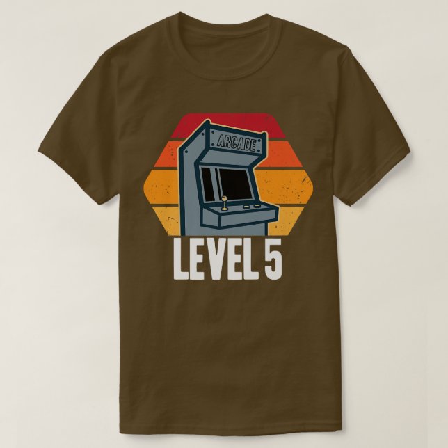 Camiseta 5.º cumpleaños 5 años de edad Videojuego de nivel  (Diseño del anverso)