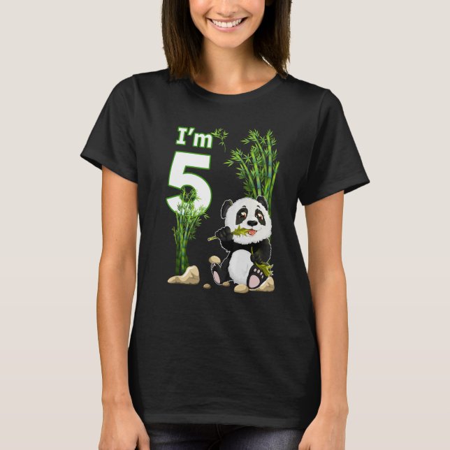 Camiseta 5.º cumpleaños 5 años Fiesta Animal Panda (Anverso)