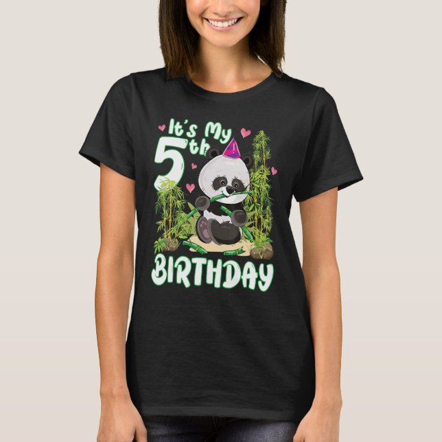 Camiseta 5.º cumpleaños 5 años Fiesta Animal Panda (Anverso)