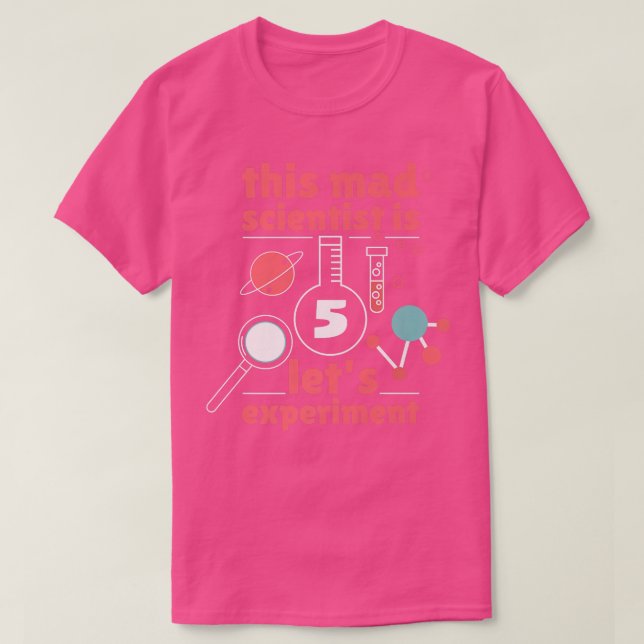 Camiseta 5.º Cumpleaños Científico Mad Scientist Chemi (Diseño del anverso)