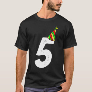 Camiseta 5.º cumpleaños de niño, Chica, 5 años con pequeño