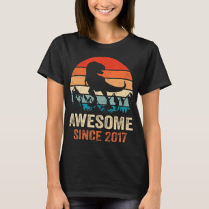 Camiseta 5.º cumpleaños Dinosaurio Niño de 5 años asombroso