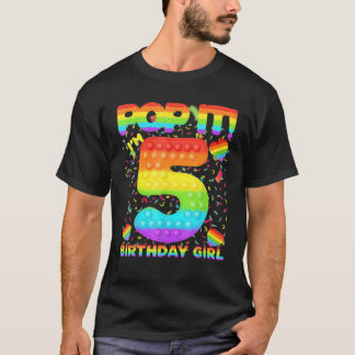 Camiseta 5.º Cumpleaños Fidget Toy Pop It Chica De Cumpleañ
