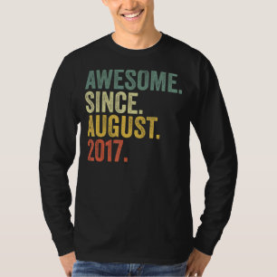 Camiseta 5.º cumpleaños increíble desde agosto de 2017, 5 a