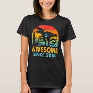Camiseta 5.º cumpleaños increíble desde Dinosaurio 2018 5 a