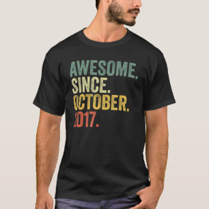 Camiseta 5.º cumpleaños increíble desde octubre de 2017, 5