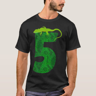 Camiseta 5.º cumpleaños Lizard 5 Fiesta Temática Reptile Ci