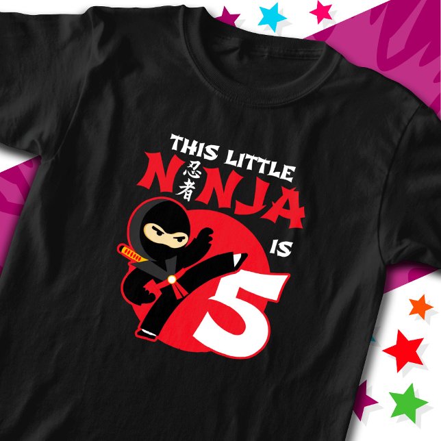 Camiseta 5.º cumpleaños Niñez de 5 años Fiesta Ninja 5 (Subido por el creador)