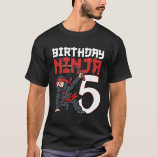 Camiseta 5.º Cumpleaños Ninja, Tengo 5 Años De Edad, Mejor