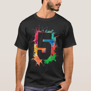 Camiseta 5.º Cumpleaños Para Los Niños Chicas 5 Pintar Spla