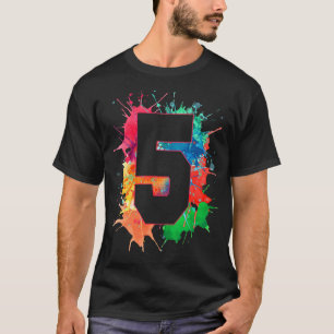 Camiseta 5.º Cumpleaños Para Los Niños Chicas 5 Pintar Spla