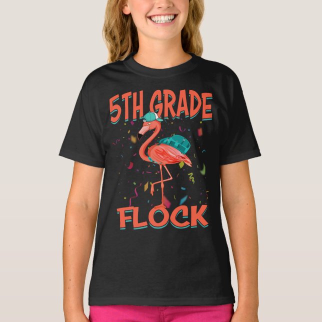 Camiseta 5.º Flamingo De Regreso A La Escuela (Anverso)