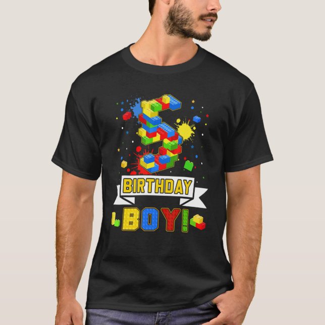 Camiseta 5.º Generador Maestro de Cumpleaños Construcción d (Anverso)