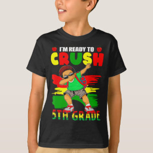 Camiseta 5.º grado Dabbing Black African Boys Back to Schoo