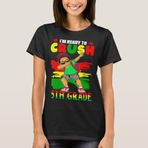 Camiseta 5.º grado Dabbing Black African Boys Back to Schoo