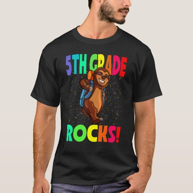 Camiseta 5.º Grado Rodea A Sloth De Vuelta A La Escuela (Anverso)