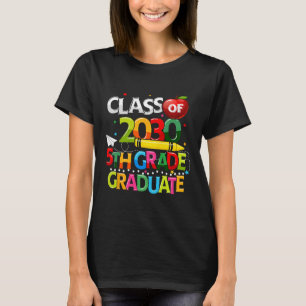 Camiseta 5.º Graduado De 2030 Último Día De La Escuela