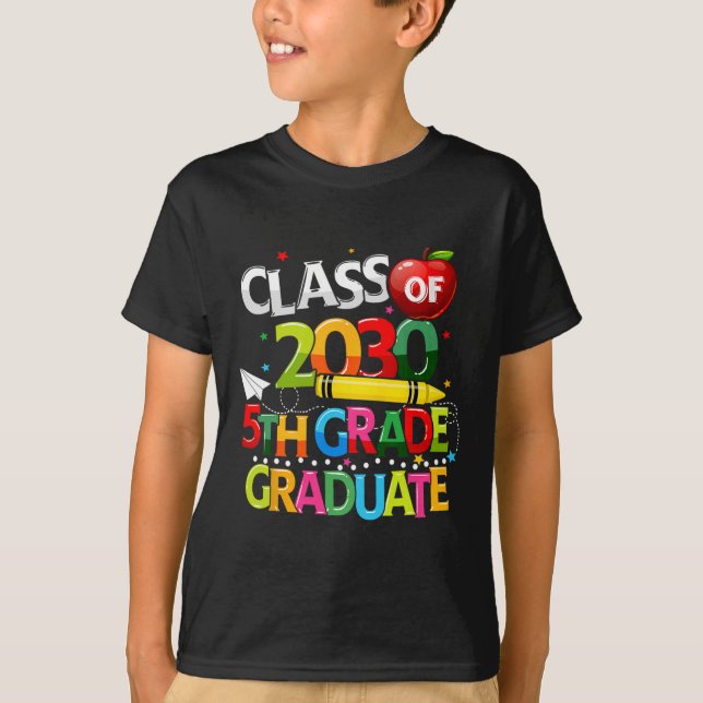 Camiseta 5.º Graduado De 2030 Último Día De La Escuela (Anverso)