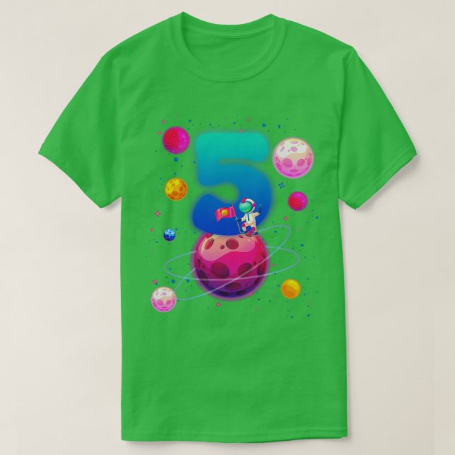 Camiseta 5.º Nacimiento Espacio De Fiesta Lover Bday Regalo (Diseño del anverso)